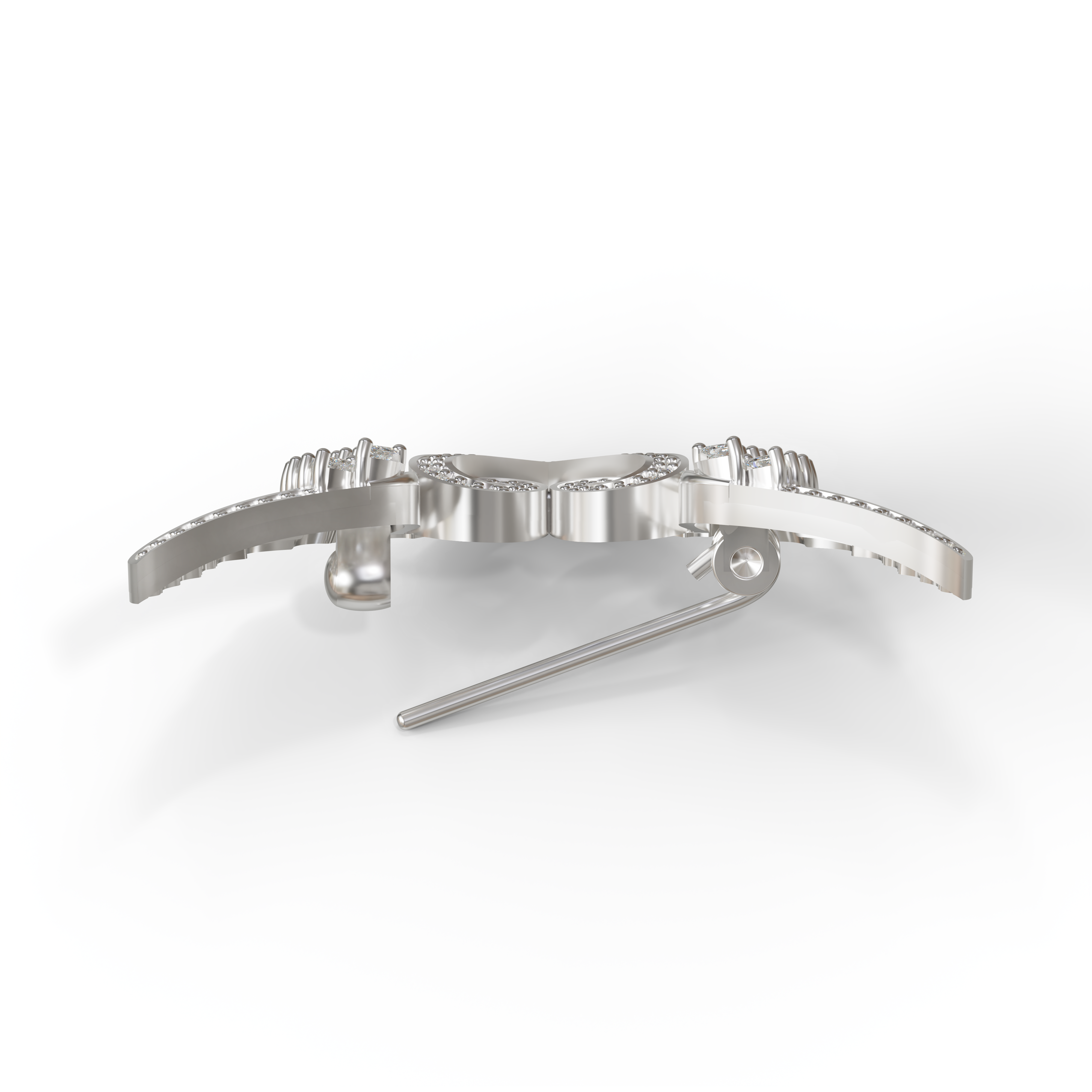 925 Sterling Silver Angel Wings Heart Brooch – Sparkling CZ Divine Love Breastpin