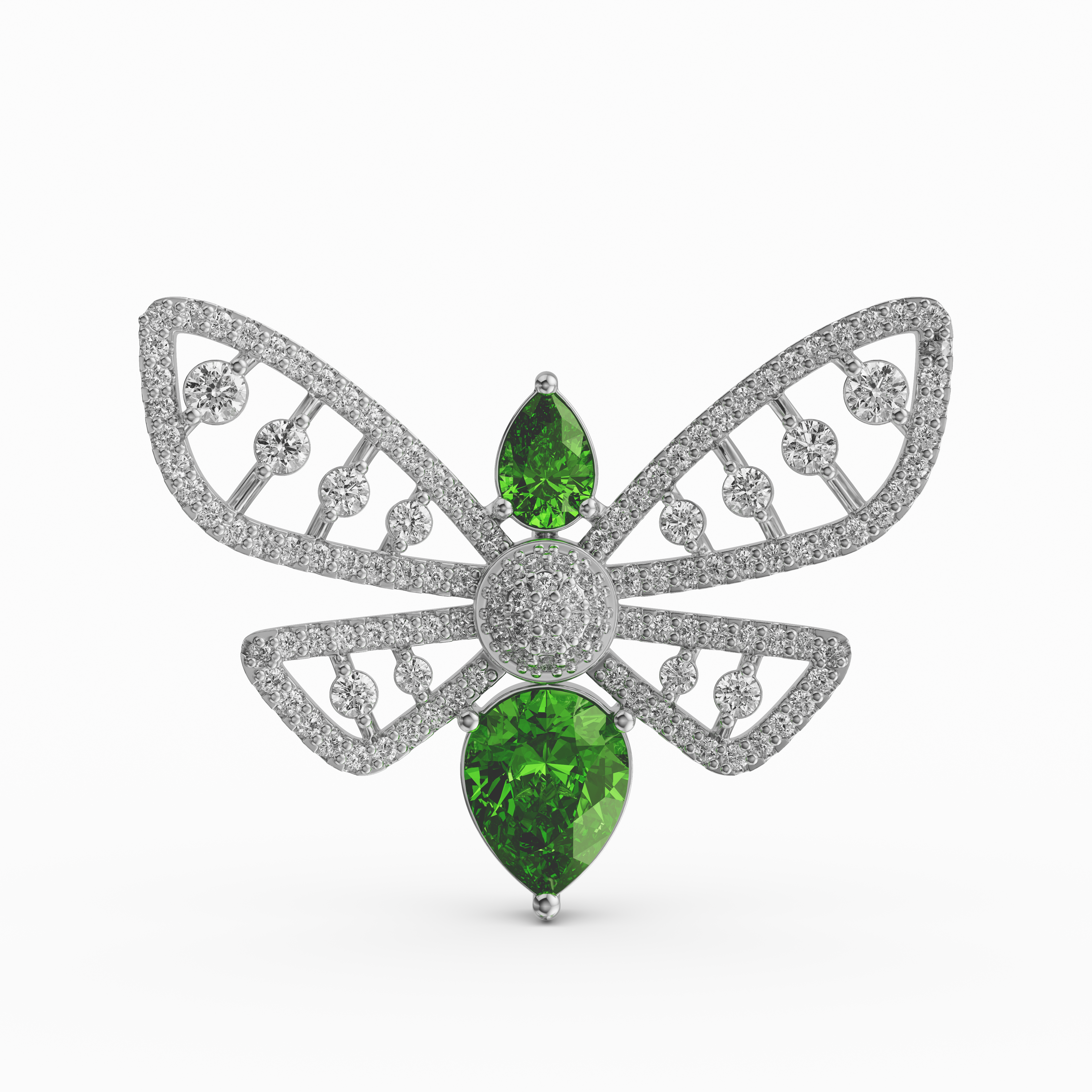 The Emerald Jewel Moth/Bee Brooch made of 925 silver