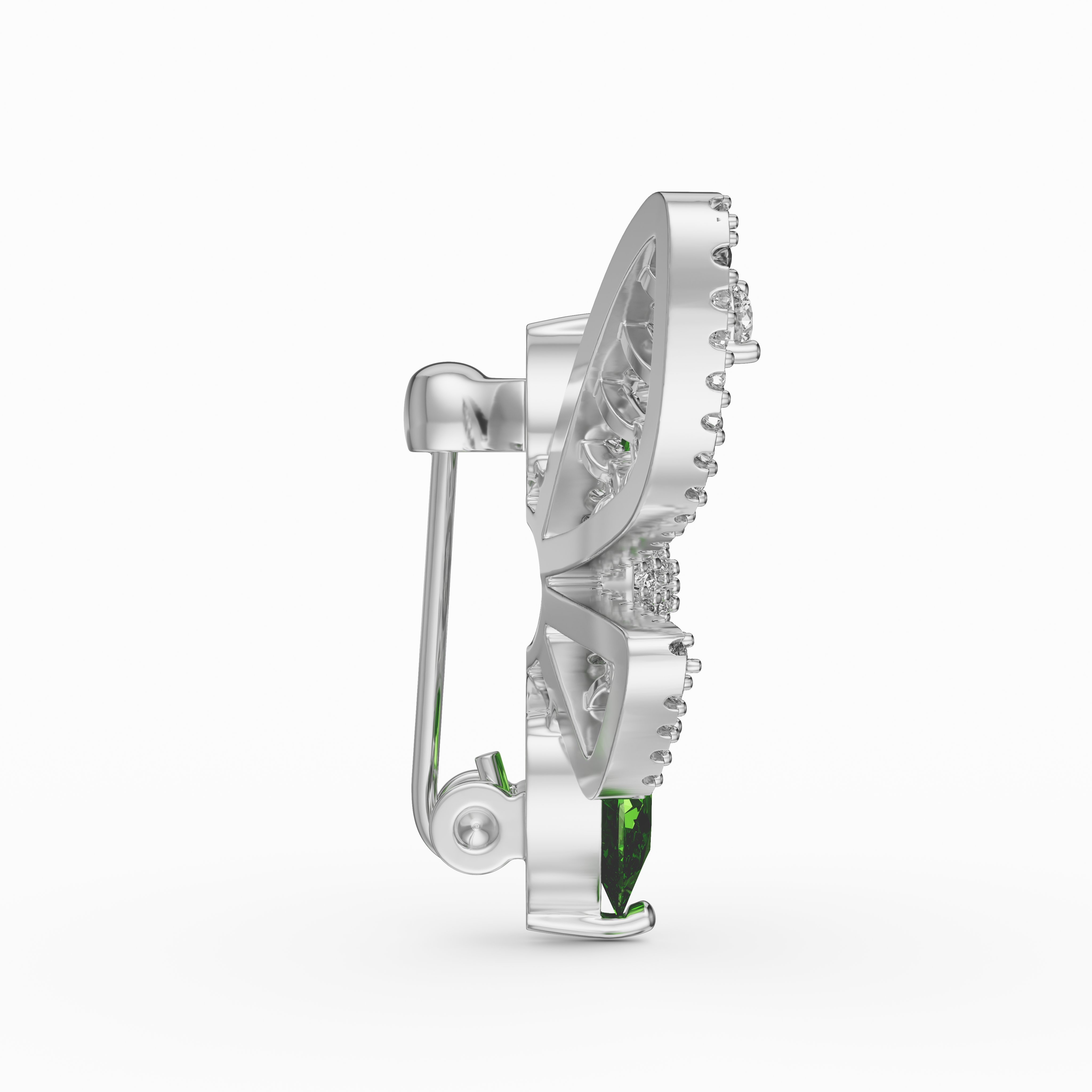 The Emerald Jewel Moth/Bee Brooch made of 925 silver