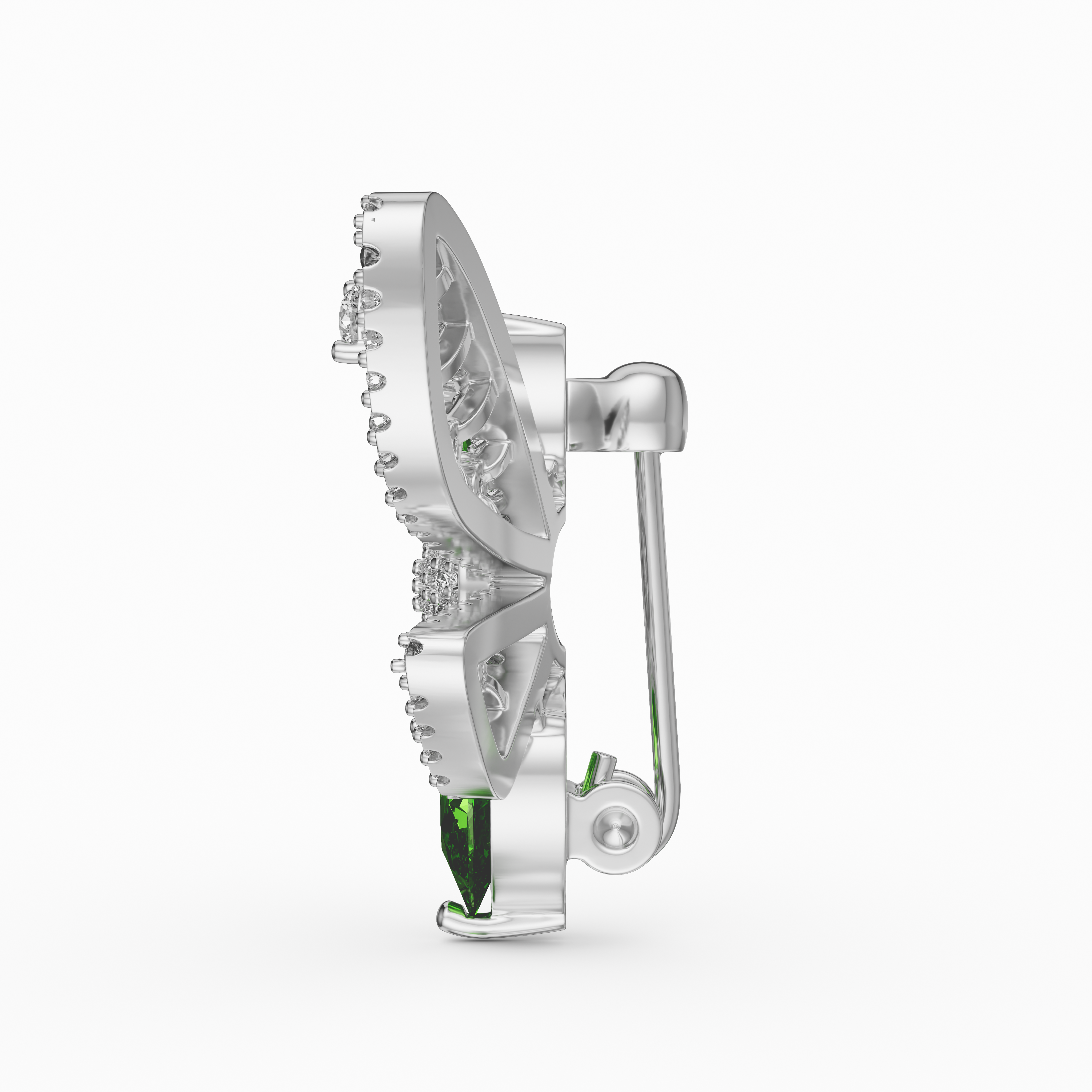 The Emerald Jewel Moth/Bee Brooch made of 925 silver