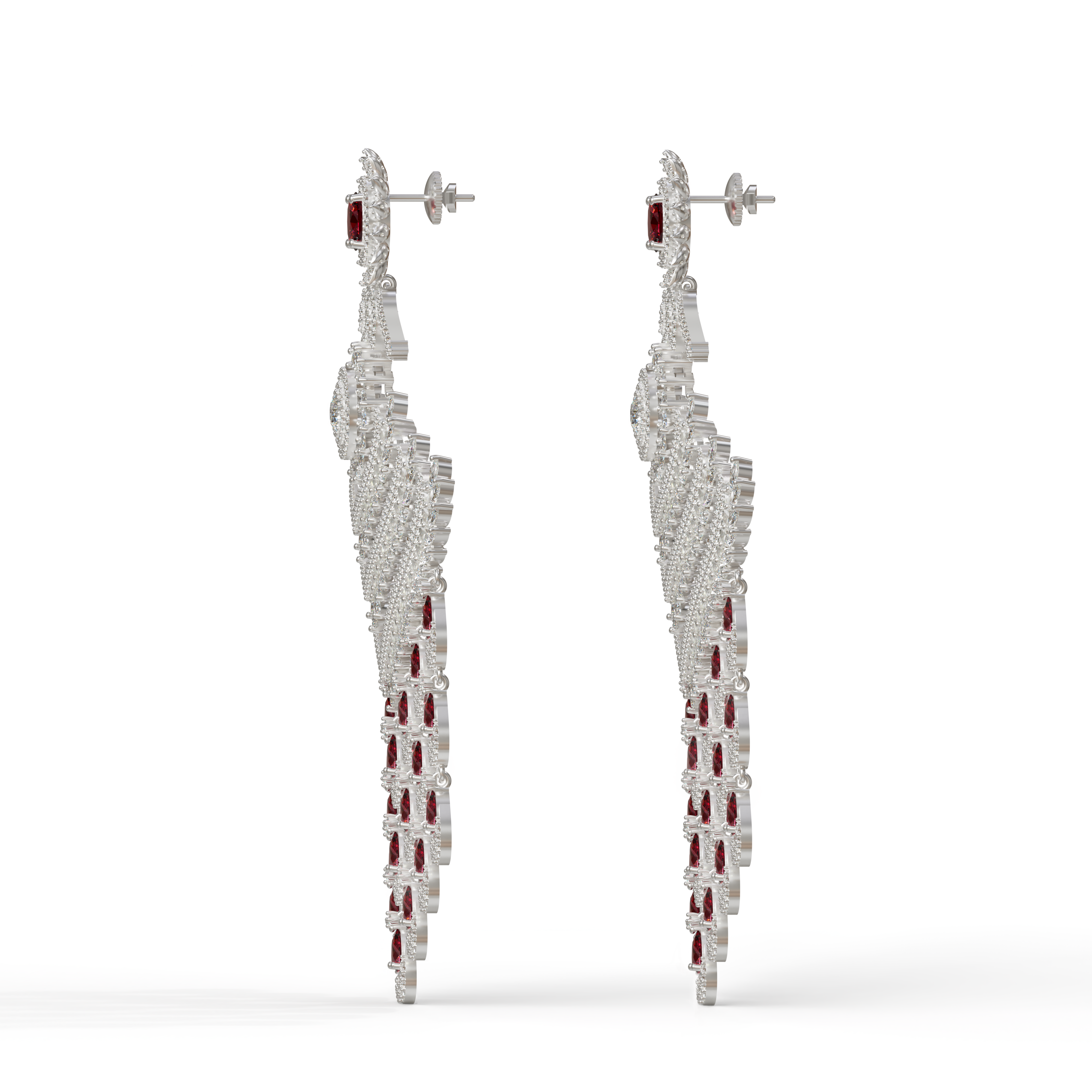 Elegant Silver & Cubic Zirconia Chandelier Earrings