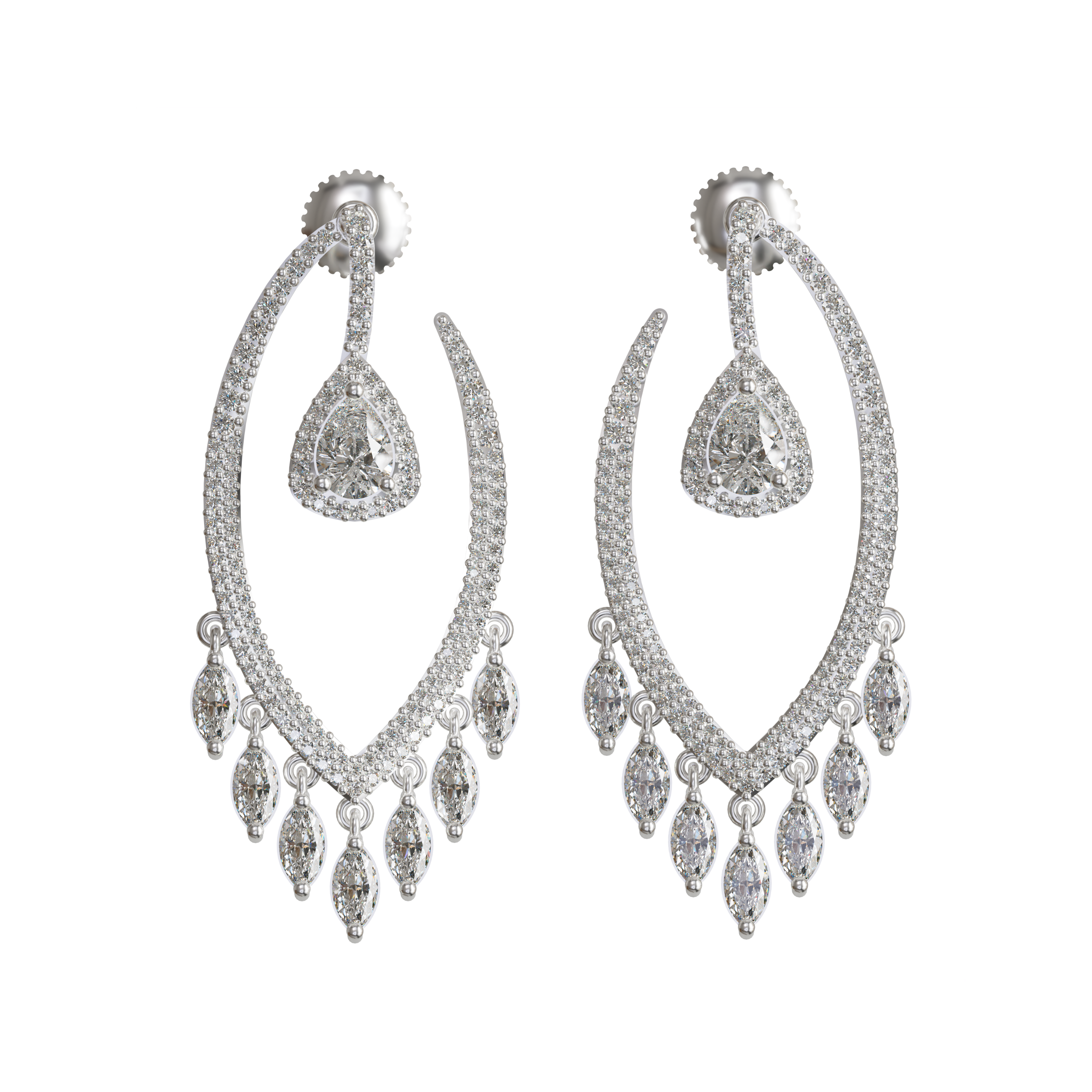 CZ Studded 925 silver Drop Earrings Perfect Party wear for Her