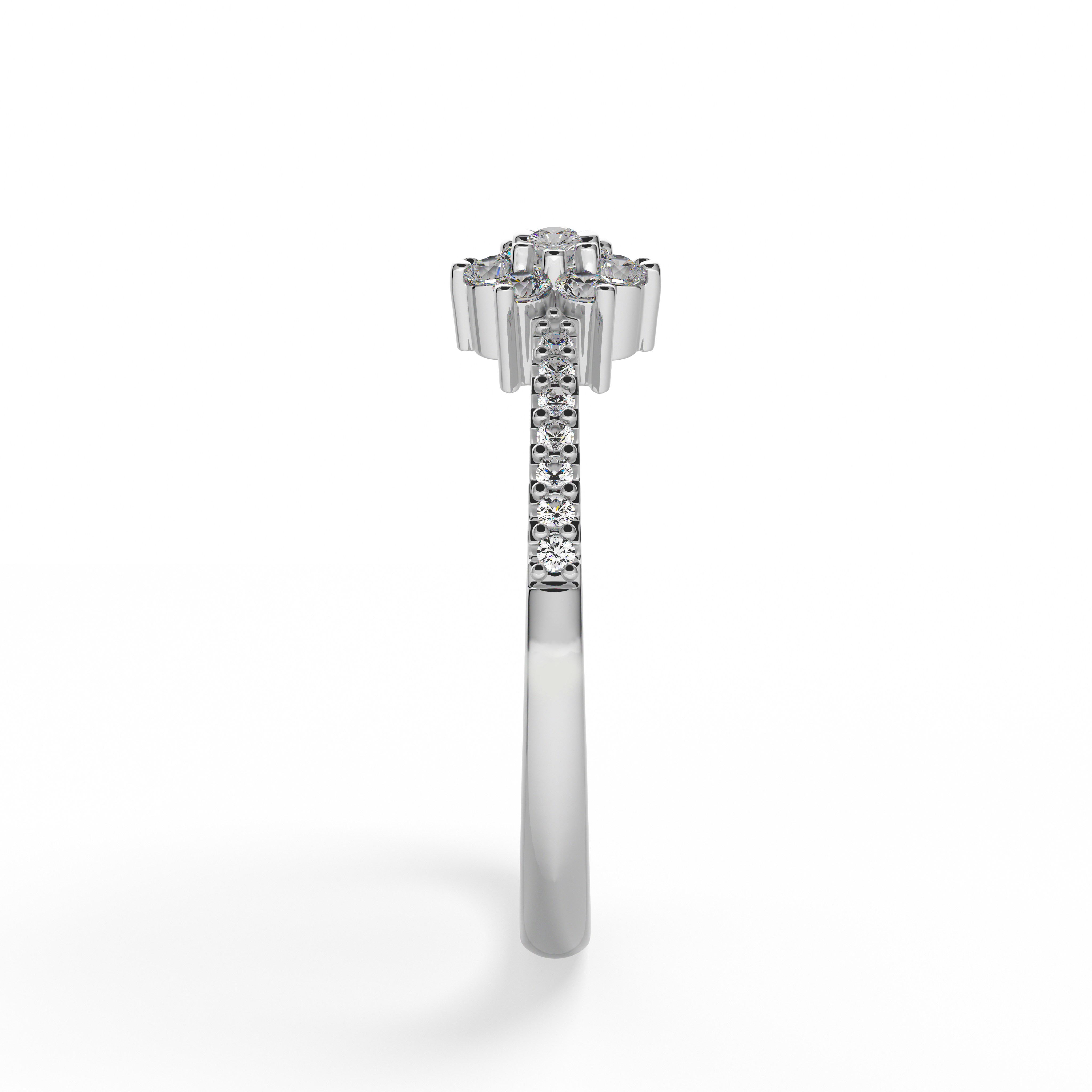 Duo Floral Cluster Stacking 925 sterling silver Ring