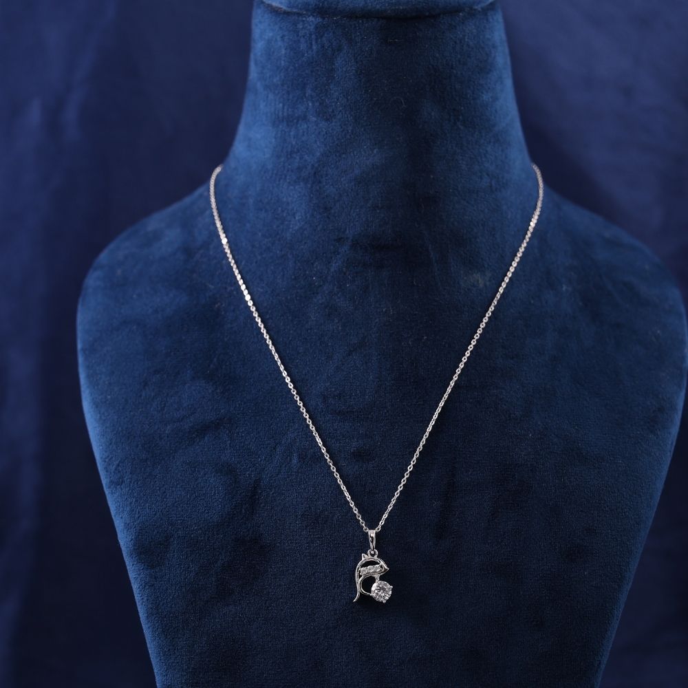 Silver dolphin Pendant with Link Chain for kids teenage