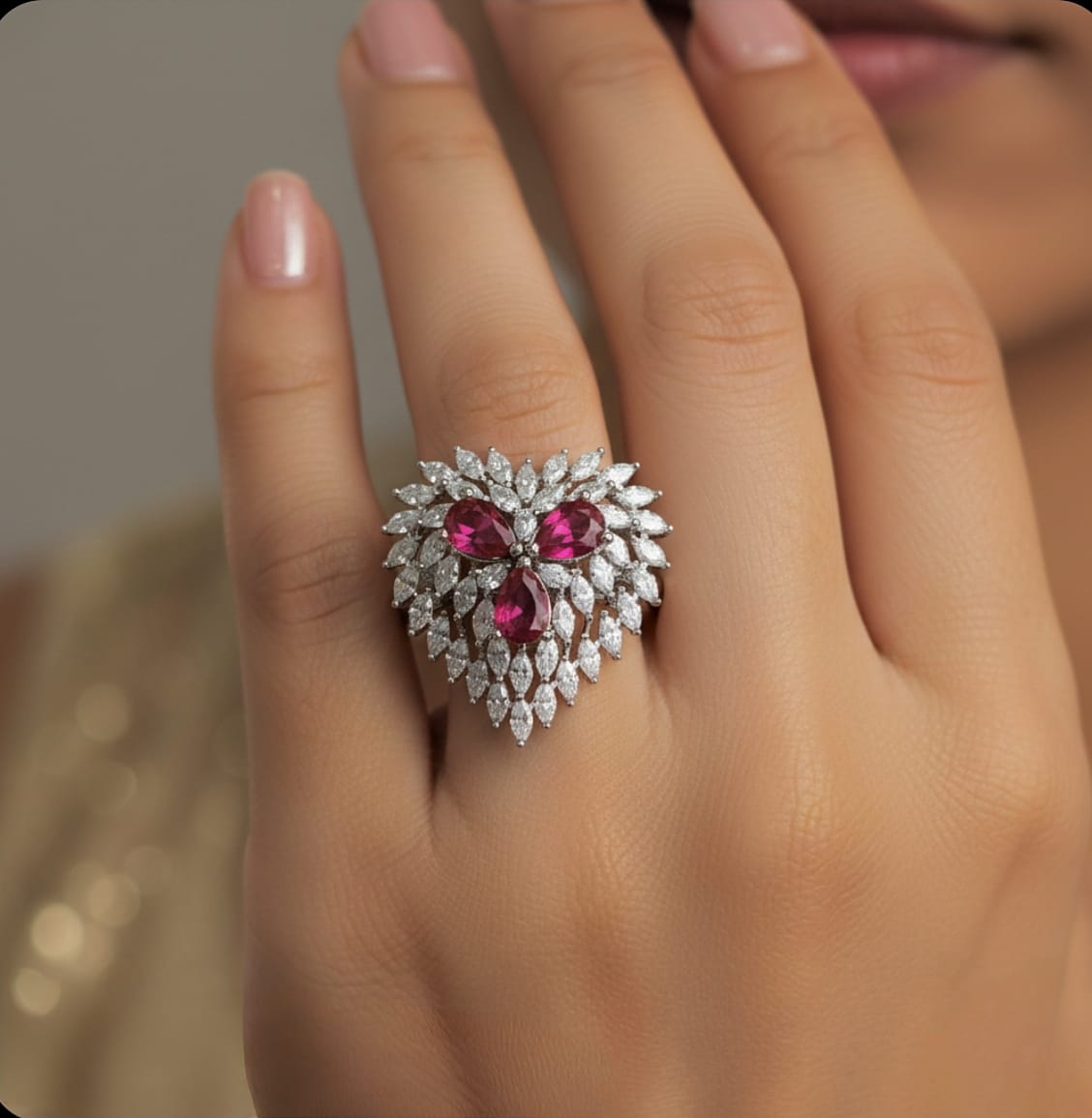 Voluminous Heart Ring in 925 Sterling Silver