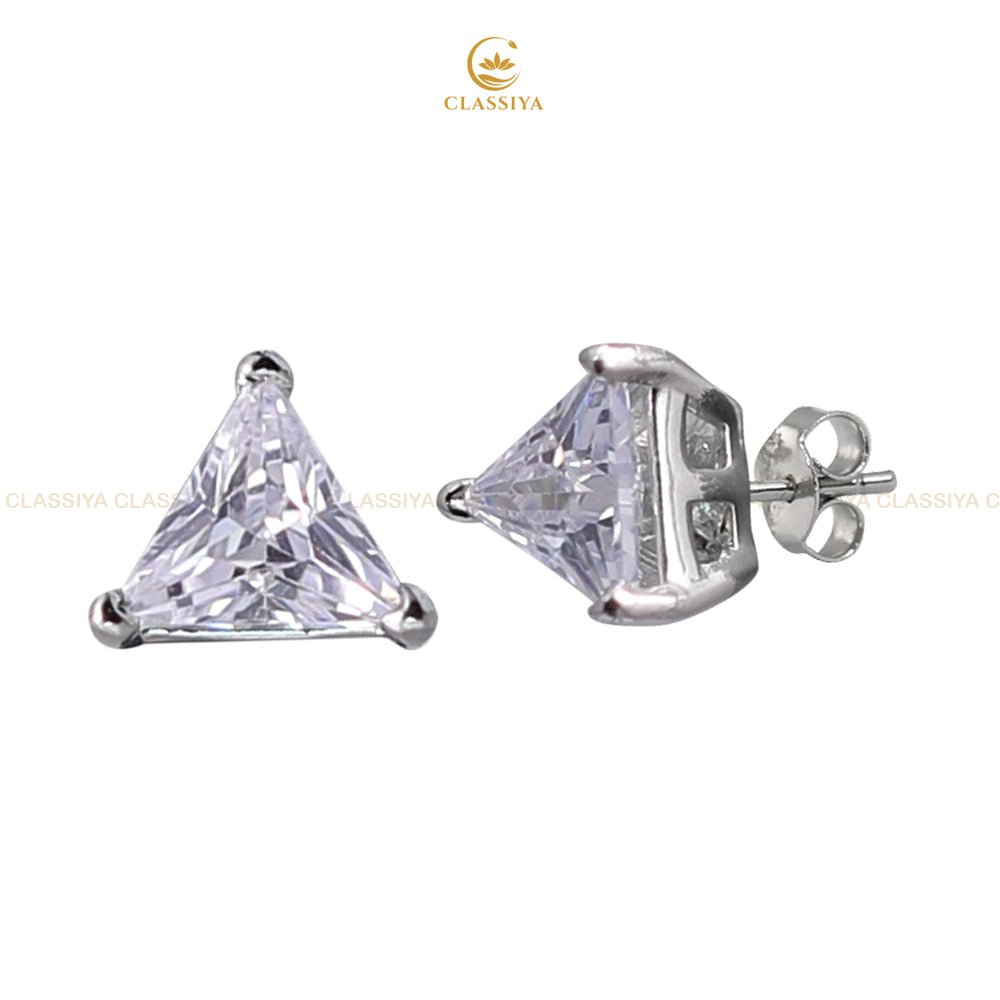 925 silver solitaire stud earrings